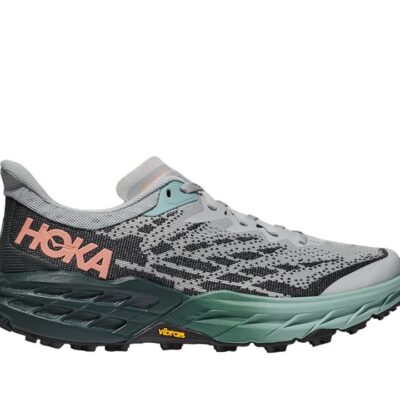 Hoka Speedgoat 5 Womens Wide Trail Running Shoes - Harbor Mist/Spruce