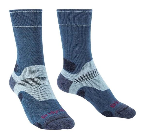 Bridgedale Hike Midweight Performance Womens Crew Socks - Blue Sky - M