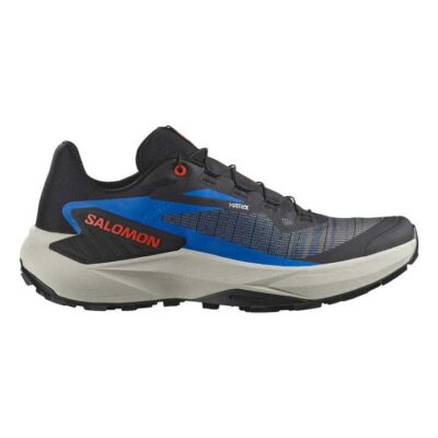 Salomon Genesis Mens Trail Running Shoes - Black/French Blue/Cherry Tomato