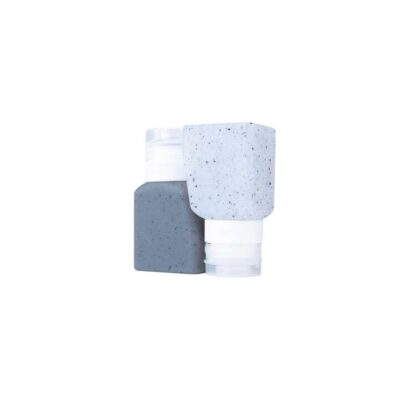 Gravel Liquid Travel Bottles - 2 Pack - 3oz/89ml - Clear/Grey