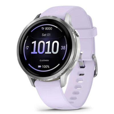 Garmin Venu 4 Fitness Smart Watch - 41mm - Silver with Periwinkle Silicone Band