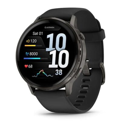 Garmin Venu 4 Fitness Smart Watch - 45mm - Slate with Black Silicone Band